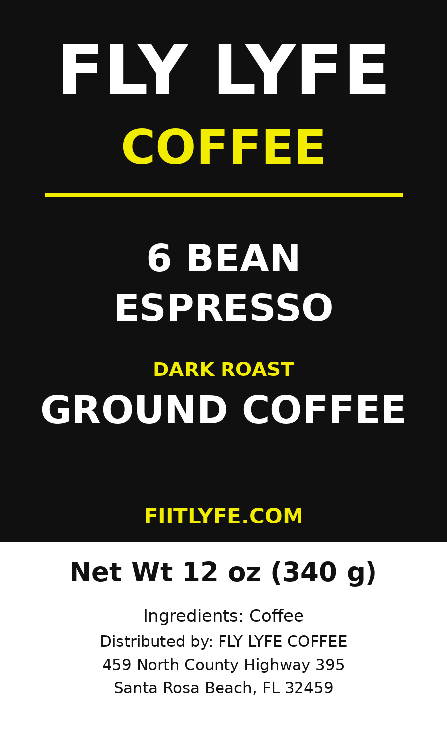 6 Bean Espresso label preview